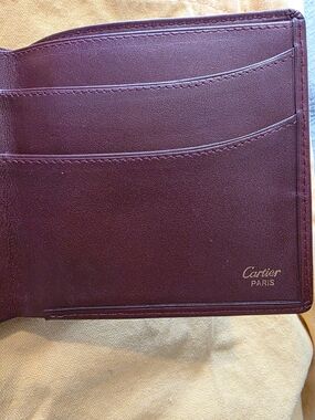 Cartier Paris Burgundy Leather Card Holder